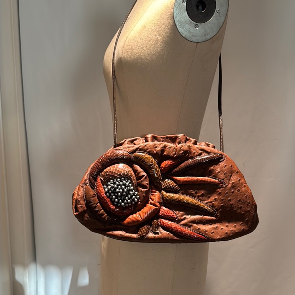 Unique Brown Textured Handbag